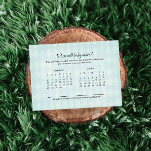 Carte D'accompagnement Tan Bunny Aqua Baby Arrivée Prédiction Jeu