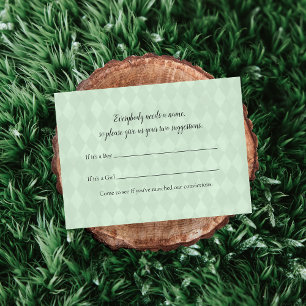 Carte D'accompagnement Tan Bunny Nom Suggestion Baby shower Jeu