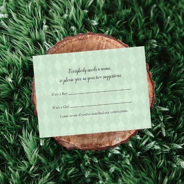 Carte D'accompagnement Tan Bunny Nom Suggestion Baby shower Jeu (Créateur téléchargé)