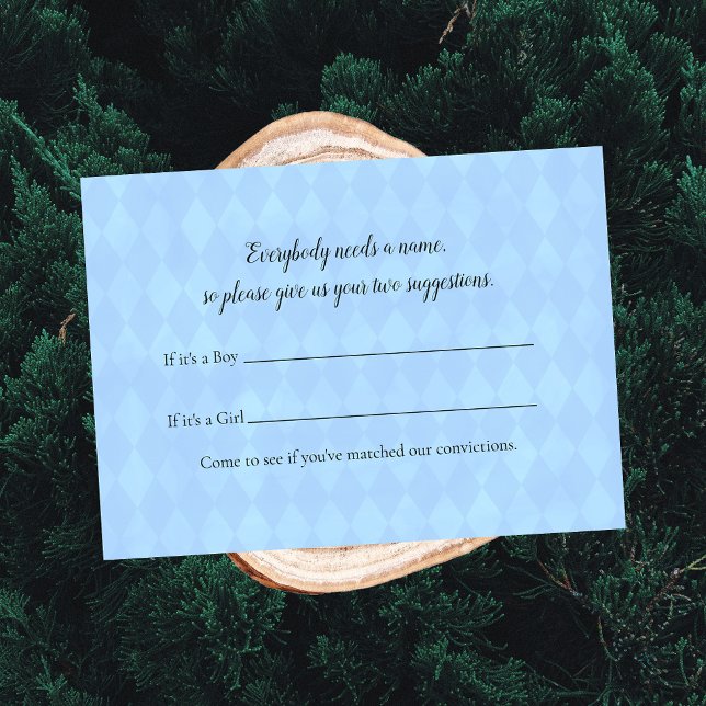 Carte D'accompagnement Tan Bunny Nom Suggestion Baby shower Jeu (Créateur téléchargé)