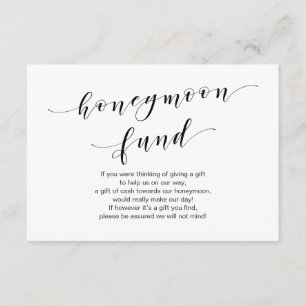 Carte D'accompagnement Tapis noir moderne, Mariage Honeymoon Fund souhait