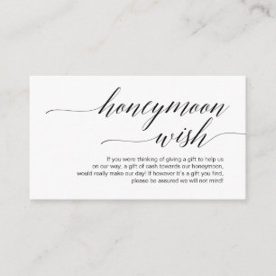 Carte D'accompagnement Tapis noir moderne, Mariage Honeymoon Wish Fund