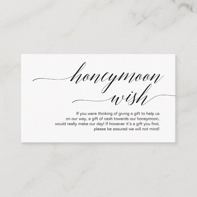 Carte D'accompagnement Tapis noir moderne, Mariage Honeymoon Wish Fund (Devant)