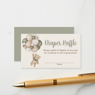 Carte D'accompagnement Tarjeta De Recepción Teddy Bear Boy Raffle Diaper