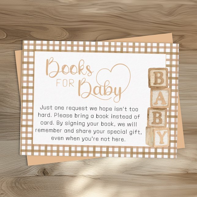 Carte D'accompagnement Taupe Books for Baby Card | Baby Shower Insert (Books for Baby Card)