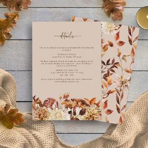 Carte D'accompagnement Taupe Rustic Feuilles - Détails de l'automne