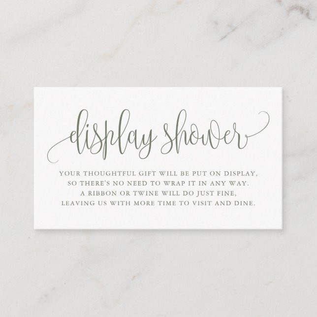 Carte D'accompagnement Taupe Vert Joli Script Écran douche (Devant)