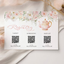 Tea Party Baby Shower Registry Card Enclosure
