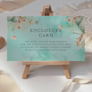 Carte D'accompagnement Tea Party fleur sauvage Fête des mariées bleue Tur