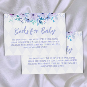 Carte D'accompagnement Tea Party Purple Aquarelle Baby shower