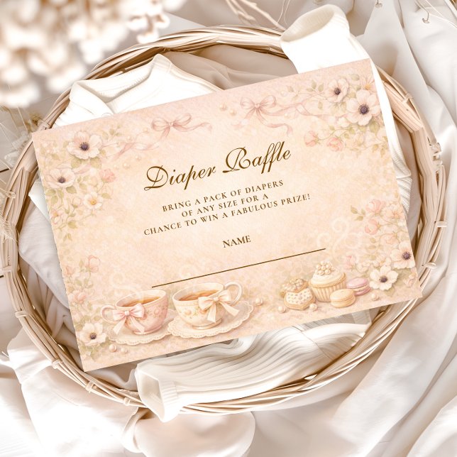 Carte D'accompagnement Tea Party With Mom-to-Be Diapper Raffle (Créateur téléchargé)
