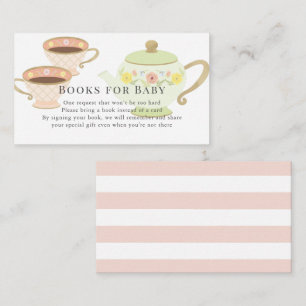 Carte D'accompagnement Tea Pot & Tasses Tea Party Baby shower Demande de