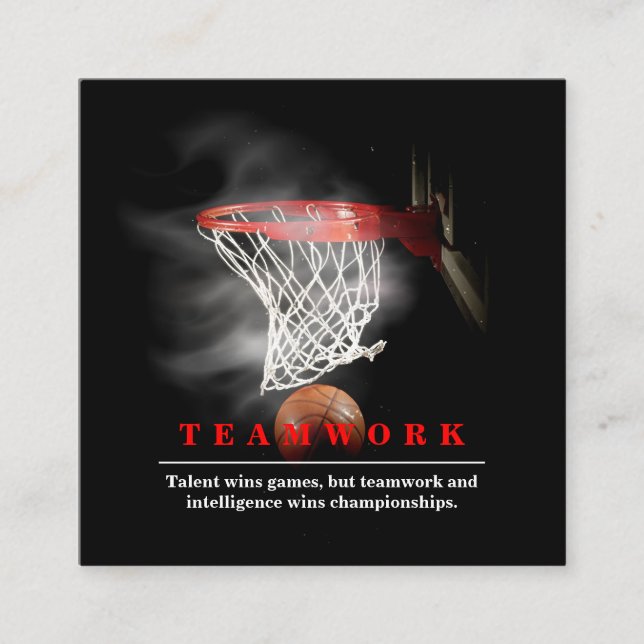 Carte D'accompagnement Teamwork Basketball Motivational Inspirational (Devant)