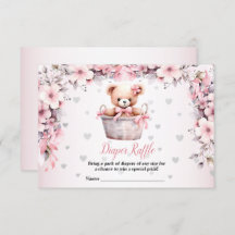 Teddy Bear Baby Girl Baby shower de fleurs roses