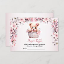 Teddy Bear Baby Girl Baby shower de fleurs roses