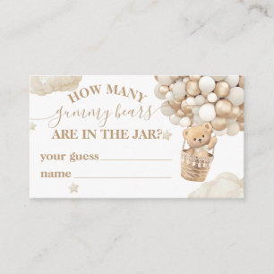 Carte D'accompagnement Teddy Bear Balloon Baby shower deviner jeu