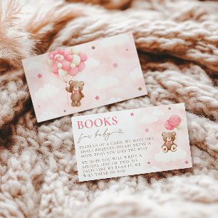 Carte D'accompagnement Teddy Bear Balloon Girl Books for Baby Card
