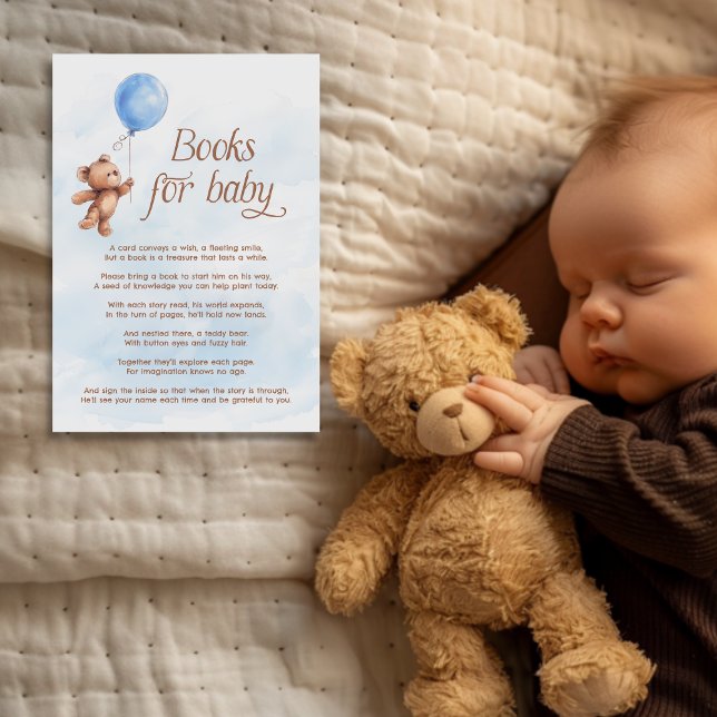 Carte D'accompagnement Teddy Bear Blue Boy Books for Baby (Créateur téléchargé)