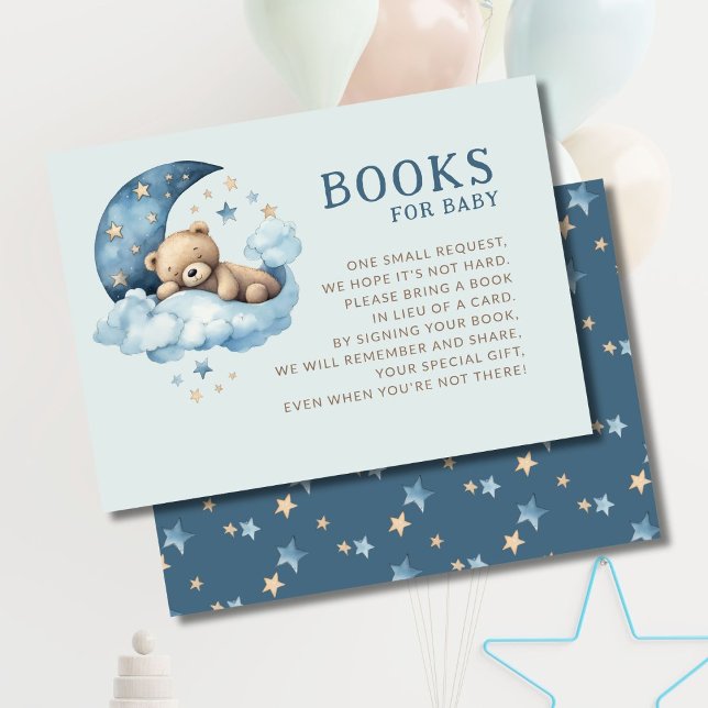 Carte D'accompagnement Teddy Bear Blue Over the Moon Livres pour bébé (Créateur téléchargé)