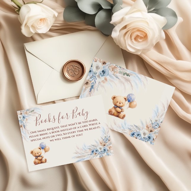 Carte D'accompagnement Teddy Bear Books for Baby Shower Enclosure (Créateur téléchargé)