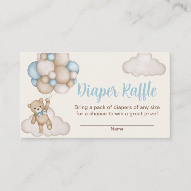 Carte D'accompagnement Teddy Bear Boy Raffle Diaper (Devant)