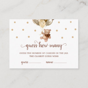 Carte D'accompagnement Teddy Bear Devine Combien De Candies Jeu Baby show