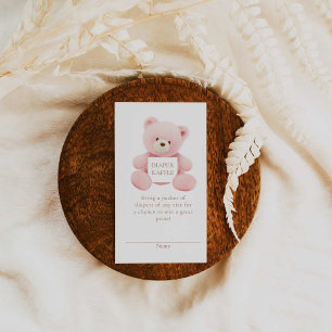 Carte D'accompagnement Teddy Bear Girl Baby shower Déchets Raffle Ticket