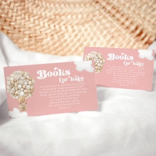 Carte D'accompagnement Teddy Bear Gold Balloons Girl Baby shower