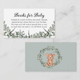Carte D'accompagnement Teddy Bear Greenery Livres pour bébé