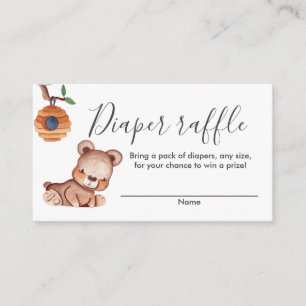 Carte D'accompagnement Teddy Bear HoneyBee baby shower tombole En