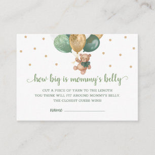Carte D'accompagnement Teddy Bear How Big Is Maman's Belly Baby shower
