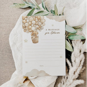 Carte D'accompagnement Teddy Bear Premier anniversaire Heure Capsule Mass