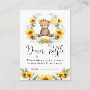 Carte D'accompagnement Teddy Teddy Bear de tournesol Fleur Wreath Diaper