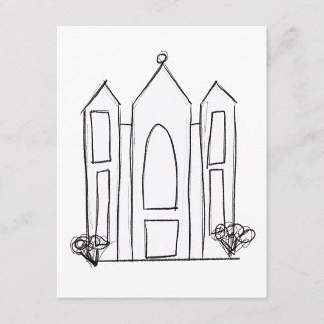 Carte D'accompagnement Temple mormon simple moderne LDS Salt Lake City (Devant)