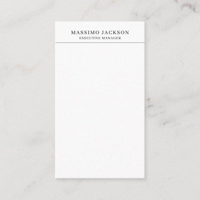Carte D'accompagnement Tendance Moderne Simple Noir & Blanc Professionnel (Devant)