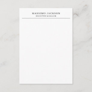 Carte D'accompagnement Tendance Moderne Simple Noir & Blanc Professionnel