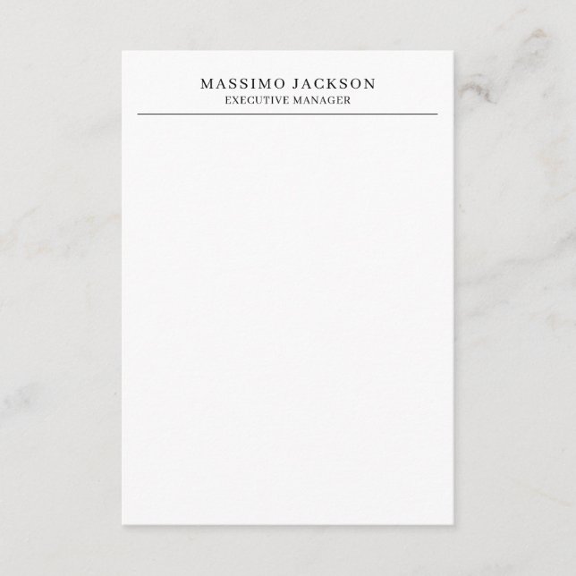 Carte D'accompagnement Tendance Moderne Simple Noir & Blanc Professionnel (Devant)