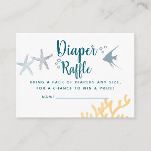Carte D'accompagnement Tendance sous l'eau Baby Shower Diaper Raffle
