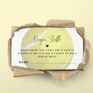 Carte D'accompagnement Tennis Ball Sport Thème Baby shower Déchets Raffle