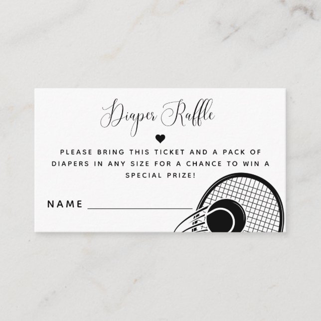 Carte D'accompagnement Tennis Racket Ball Sport Baby shower Déchets Raffi (Devant)