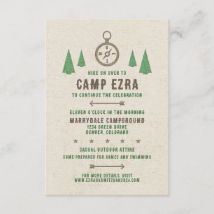 Carte D'accompagnement Tente Canvas Camping Bar Mitzvah Réception