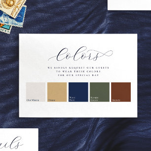 Carte D'accompagnement Tenue de mariage élégante et minimaliste 5 couleur