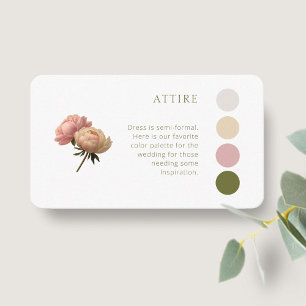 Carte D'accompagnement Tenue de mariage Rose Pâle   Code vestimentaire ma