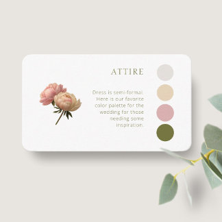 Carte D'accompagnement Tenue de mariage Rose Pâle | Code vestimentaire ma