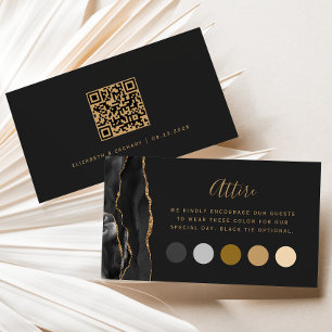 Carte D'accompagnement Tenue de mariage sombre Black Gold Agate Code vest