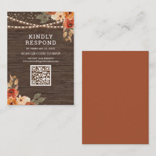 Carte D'accompagnement Terme Floral en terre cuite QR Code RSVP Mariage
