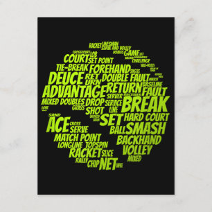 Carte D'accompagnement Termes Tennis Joueur De Tennis Jouer Tennis Ball