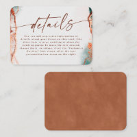 Terra Cotta Abstraite moderne Détails du Mariage d