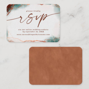 Carte D'accompagnement Terra Cotta Abstraite moderne Site Mariage RSVP