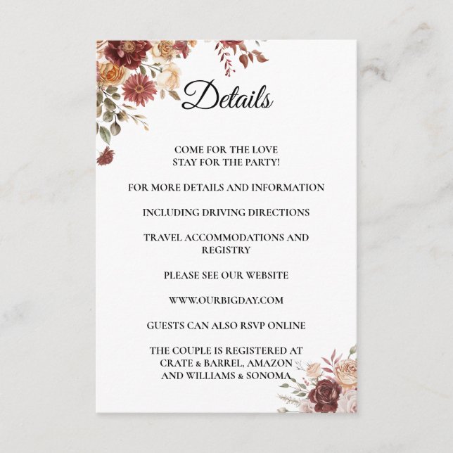 Carte D'accompagnement Terra Cotta Enclosure Card Details (Devant)